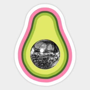70's Discoball Avocado Pit Sticker